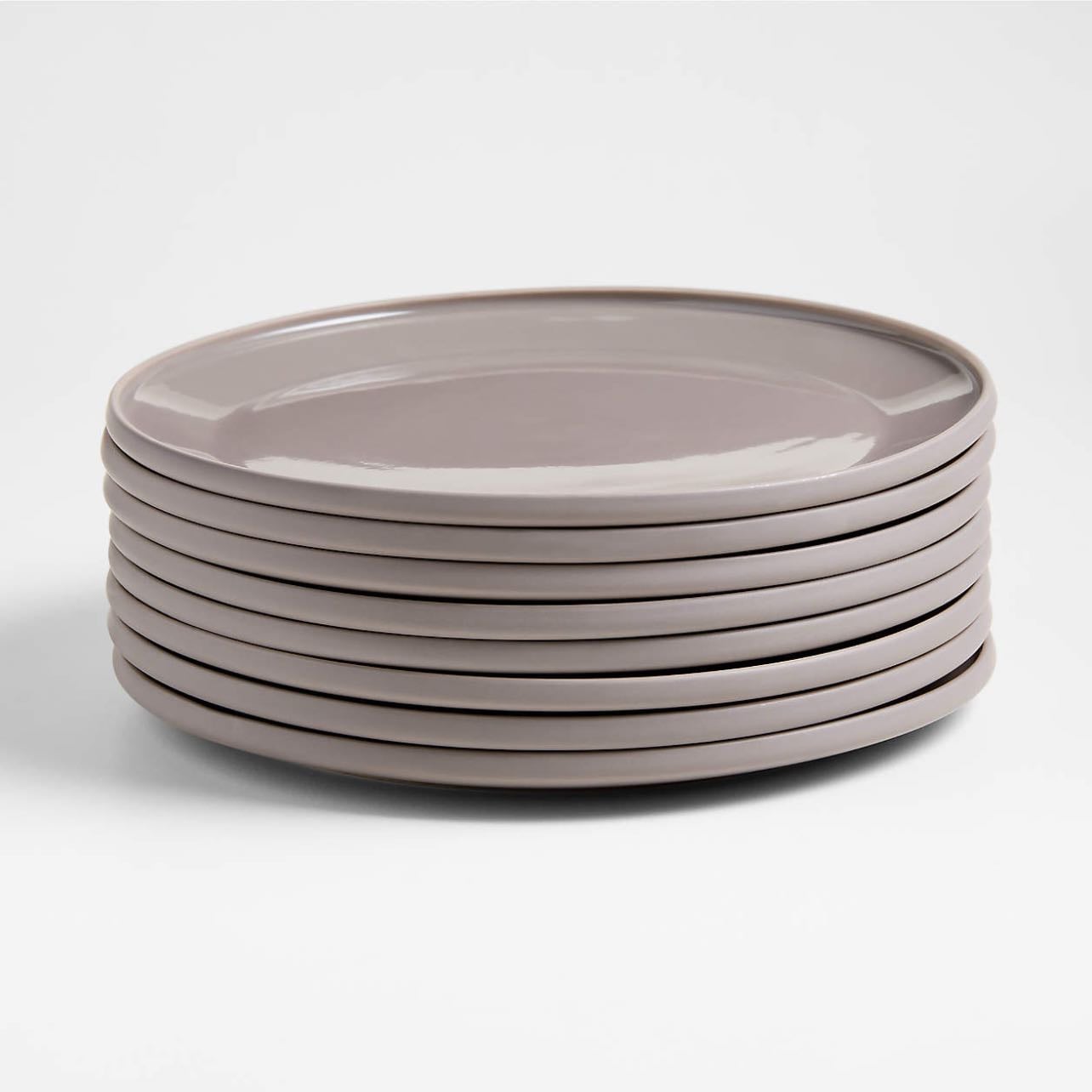 Crate and Barrel Tour Taupe Porcelain Dinner Plates