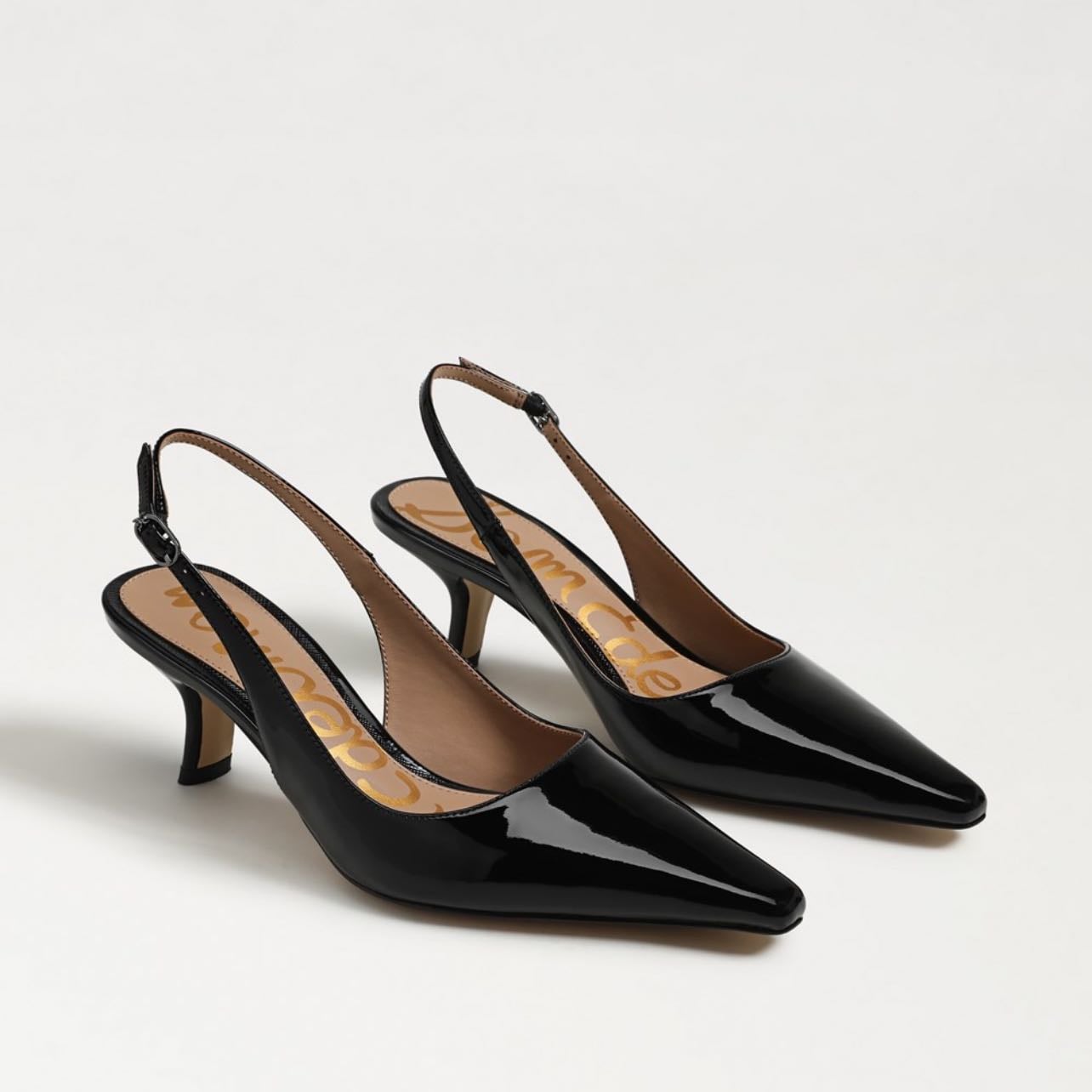 Bianka Slingback Pump - Color: Black Patent or Black Leather