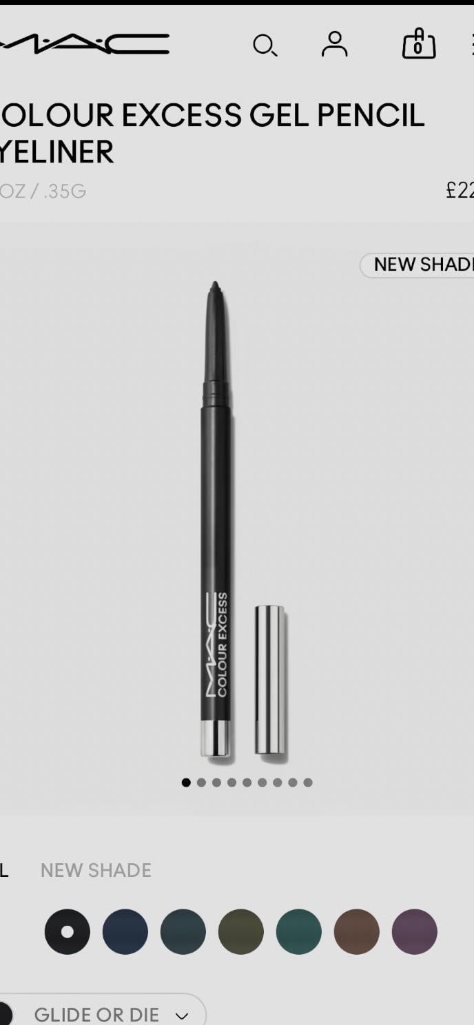 mac cosmetics glide or die gel pencil eyeliner