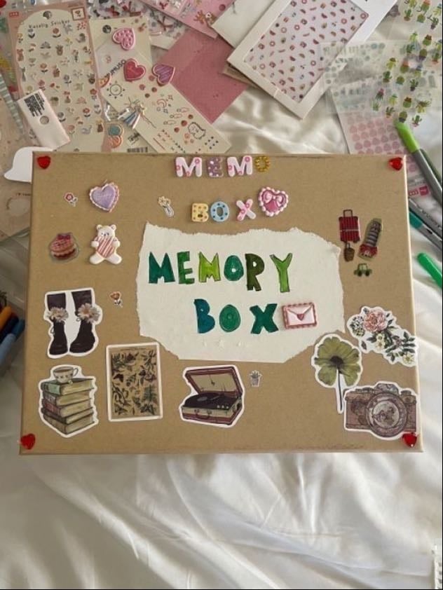Do a memory box - Get a box and start decorating it! Inside you can put receipts, letters, hand made gifts you receive, photos, and more!