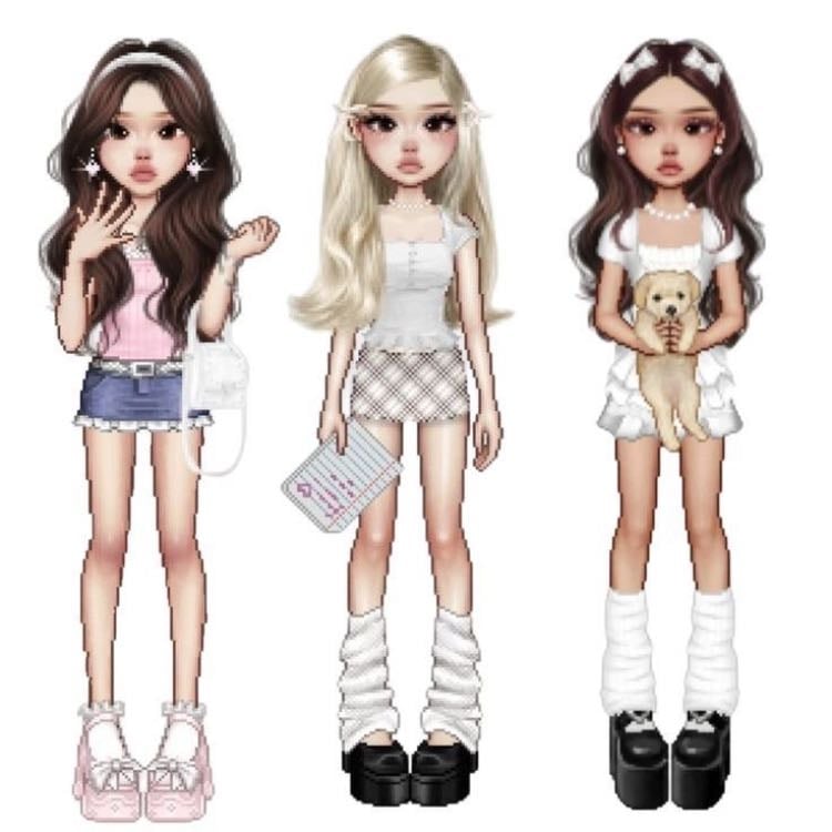 Download Everskies - It’s an app where you can make outfits like the ones on the picture!