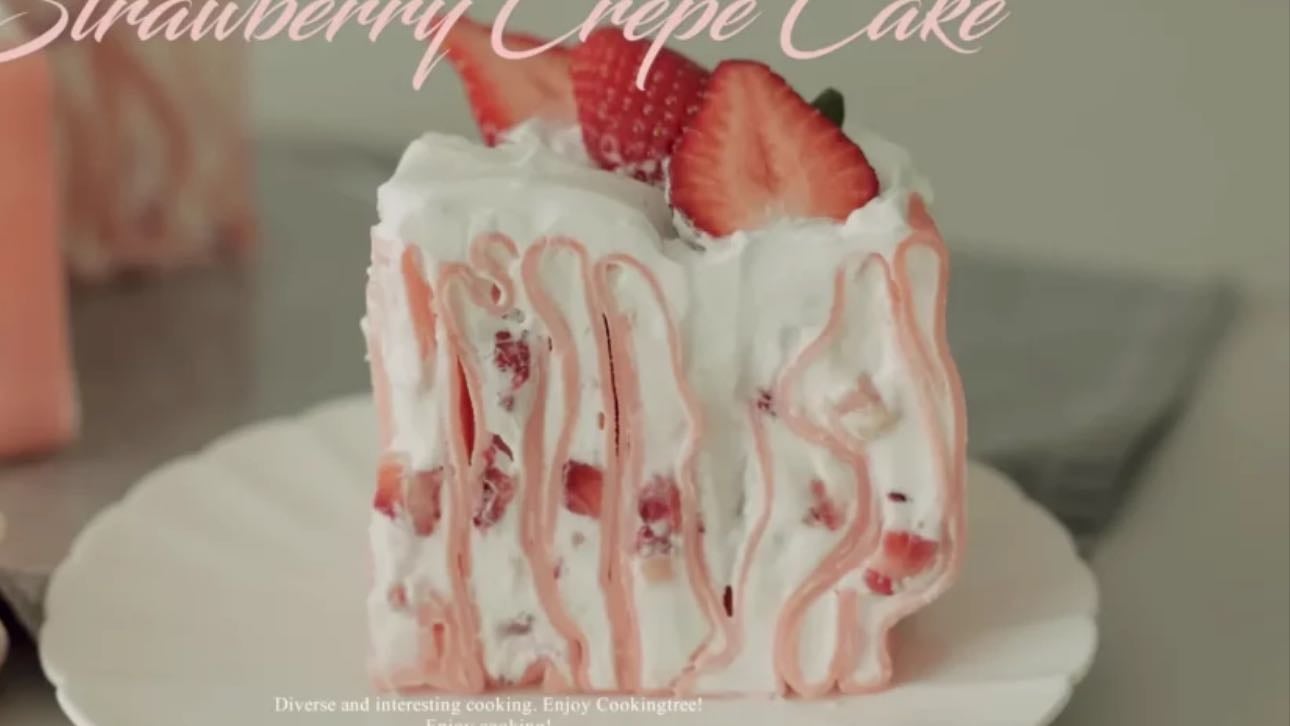 Strawberry Crepe Cake - By Cooking Tree