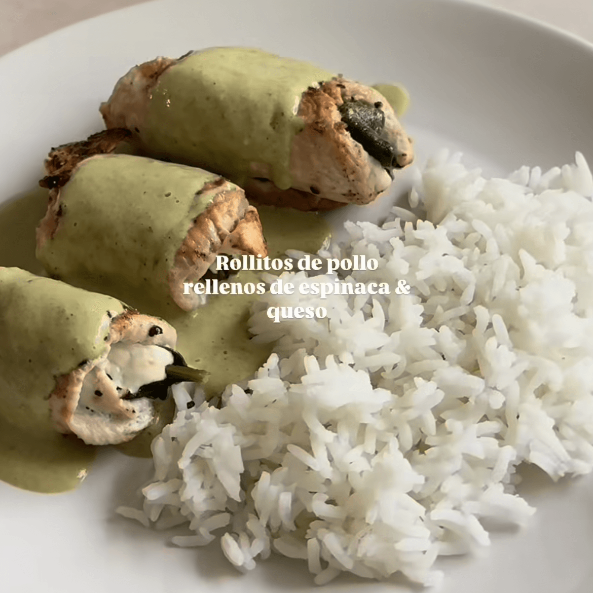 rollitos de pollo con espinacas - Instagram