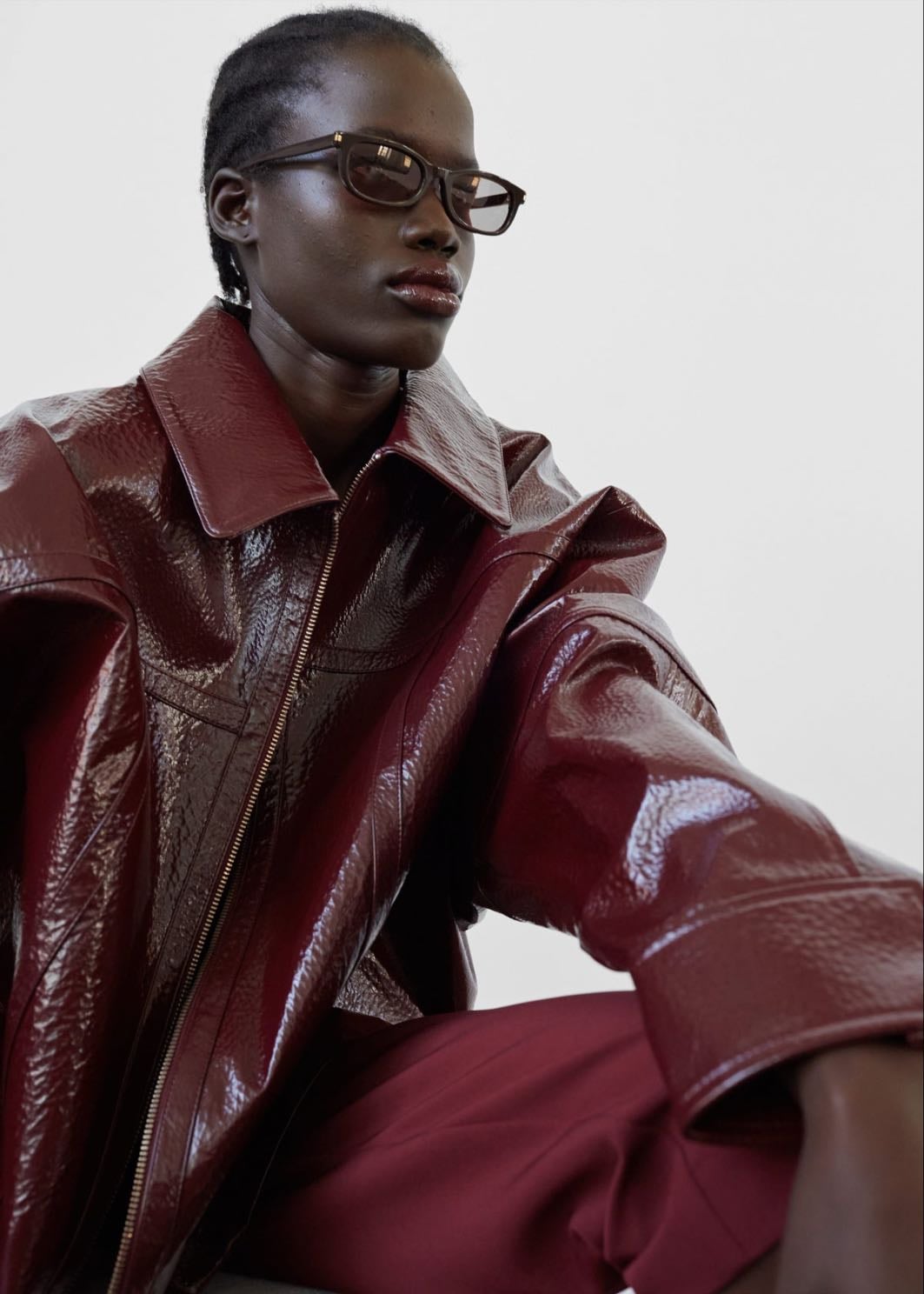 Burgundy leather jacket