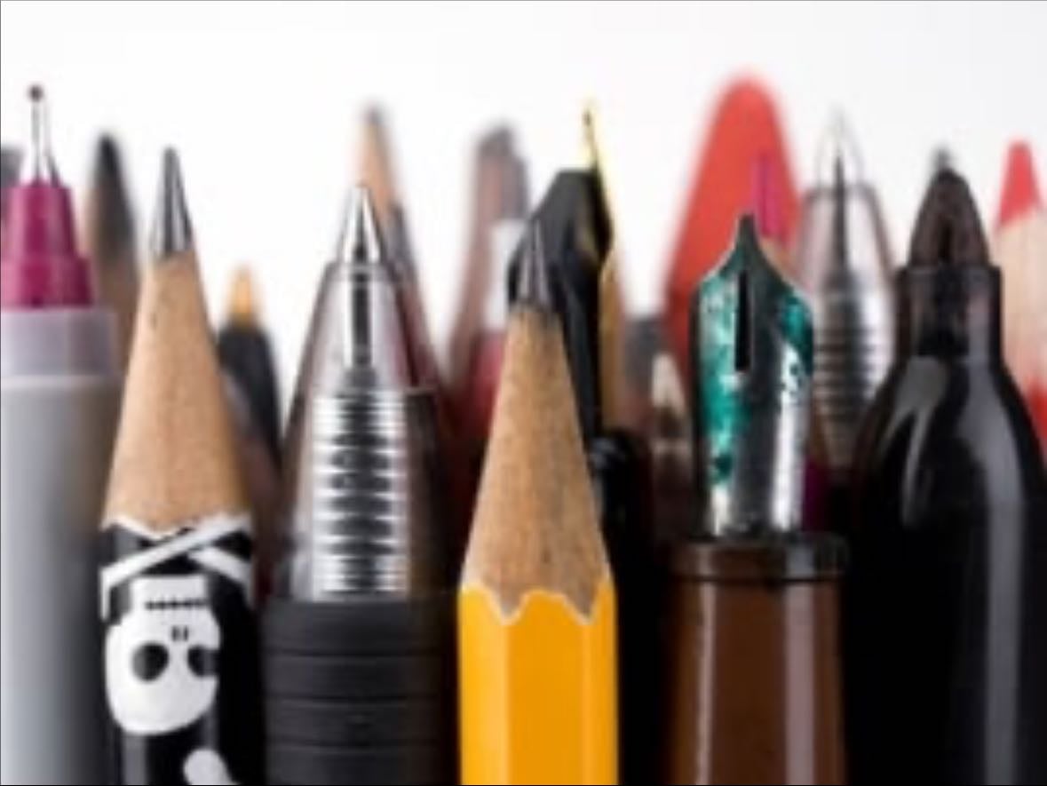 pens/pencils - (like from others or public)