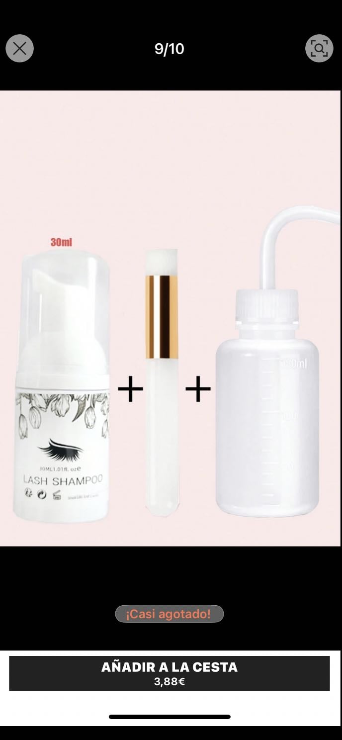 lash shampoo - shampoo + cepillo + botella de lavado