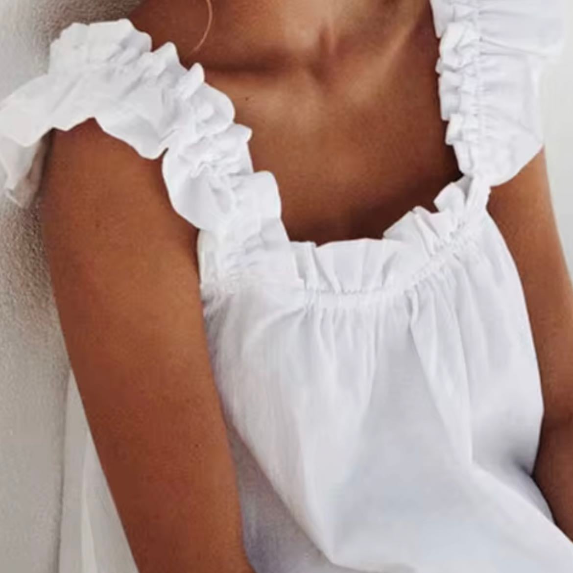 Nicolette Sleep Set - White Washed Cotton - Piyama