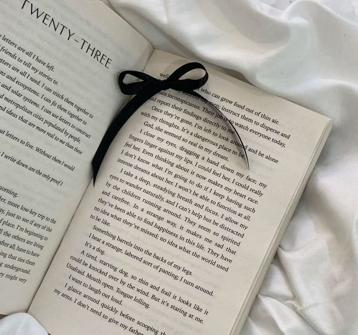 a girl and her books.