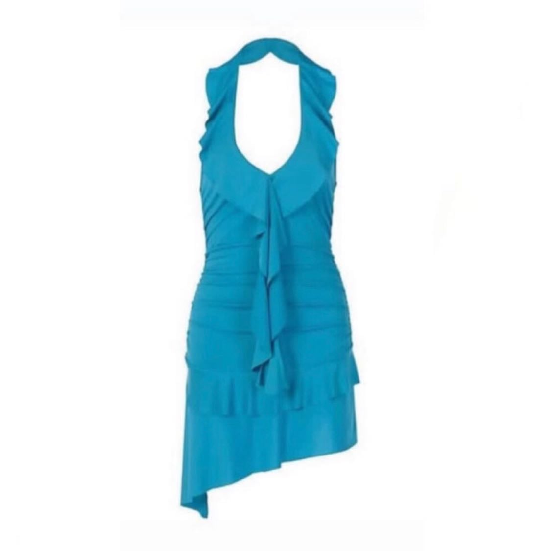 Mini dress and maille Annika in blue - $85 USD