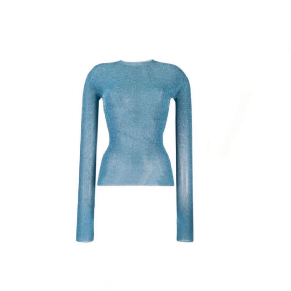 Lurex knit jumper in blue - $ 677 USD