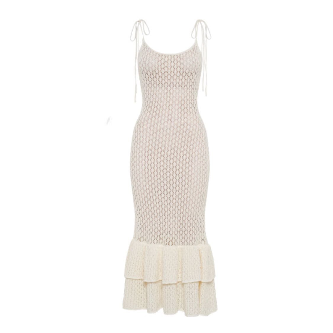 Bianca Knit Midi Dress - Ivory - $109 USD