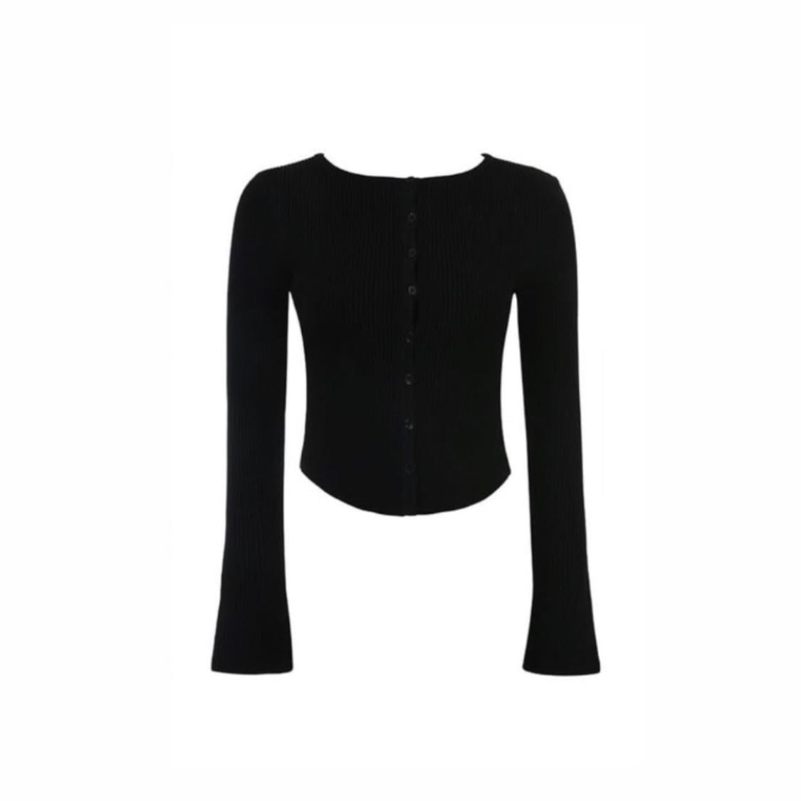 Sylvia black ribbed knit cardigan - $ 105 USD