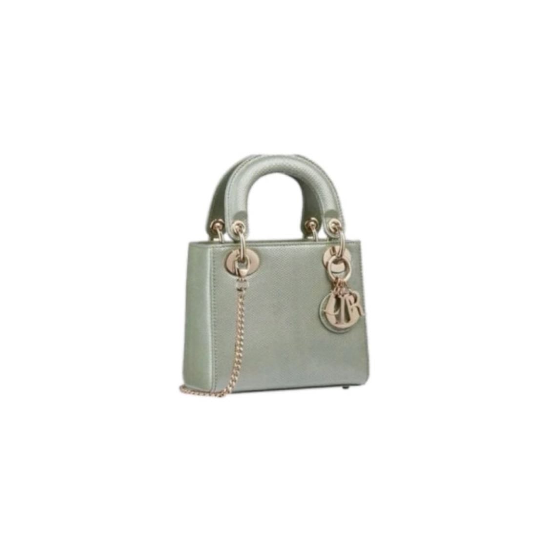Mini lady Dior in green lizhard - Unavailable