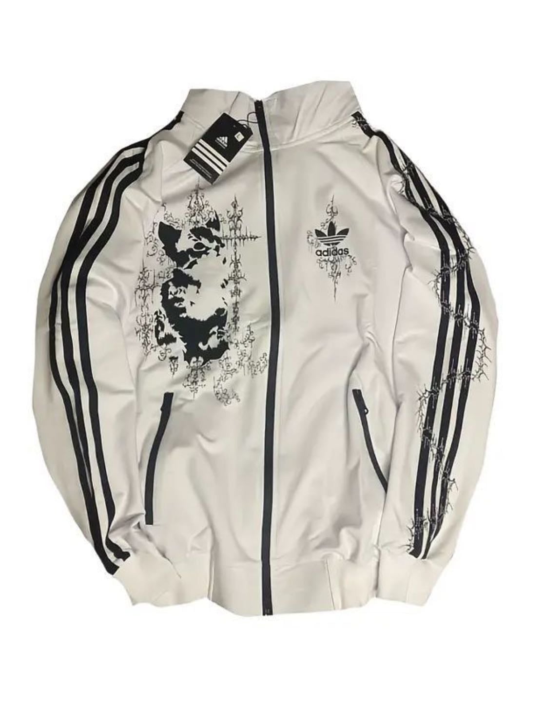 Adidas zip up statement piece - black & white