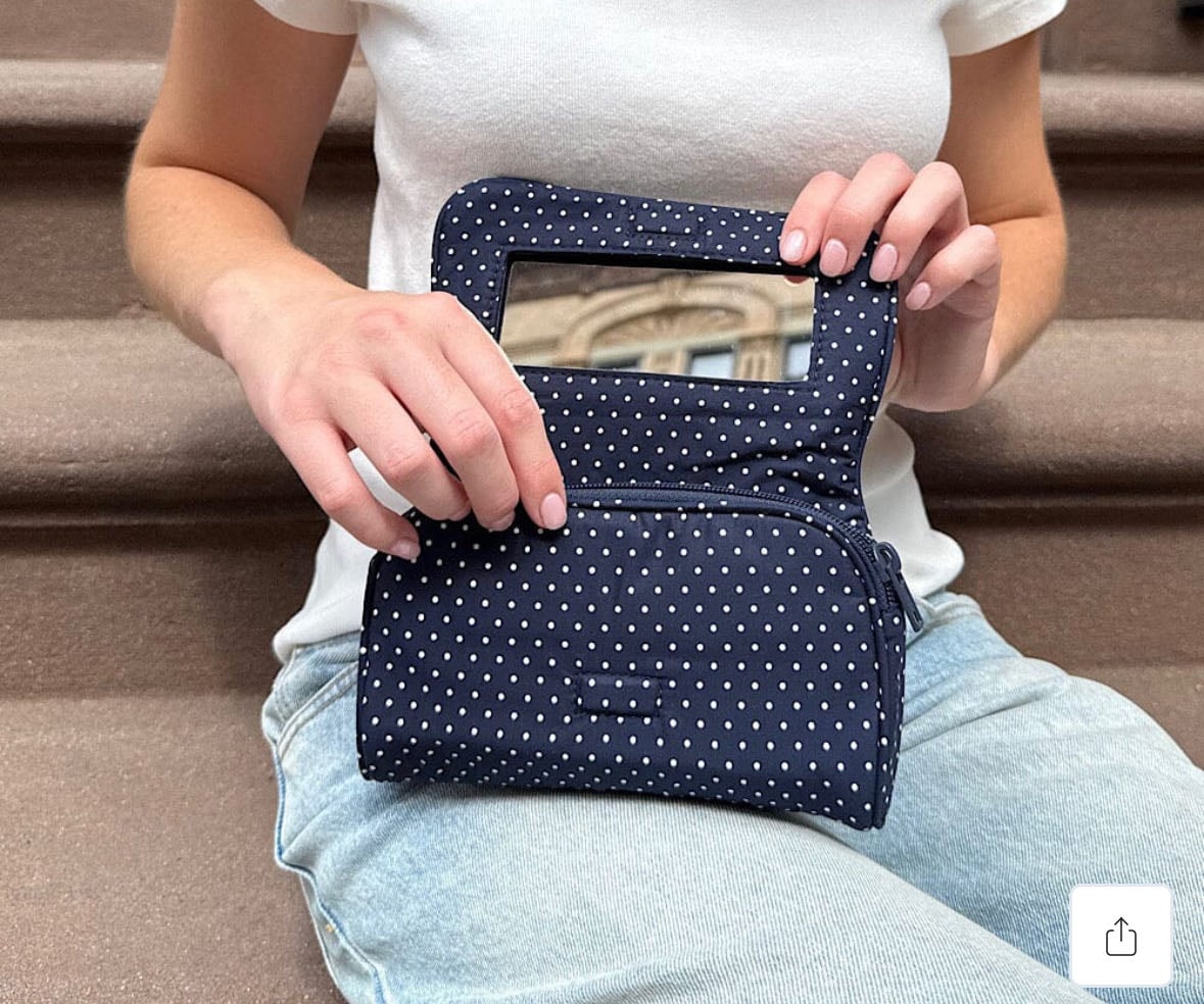 Polka dot make up bag - Brandy