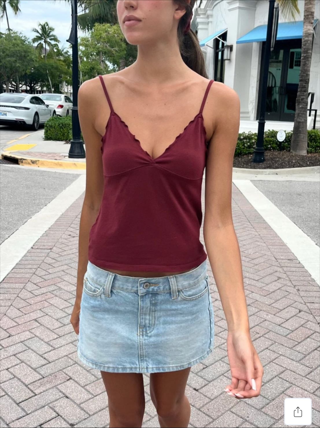 Amara ruffle tank - Brandy