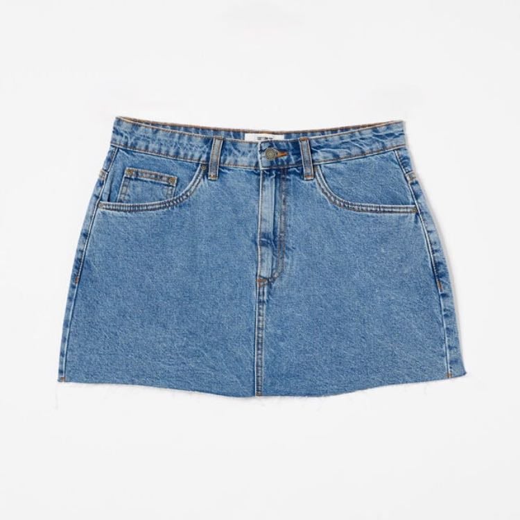 denim mini skirt