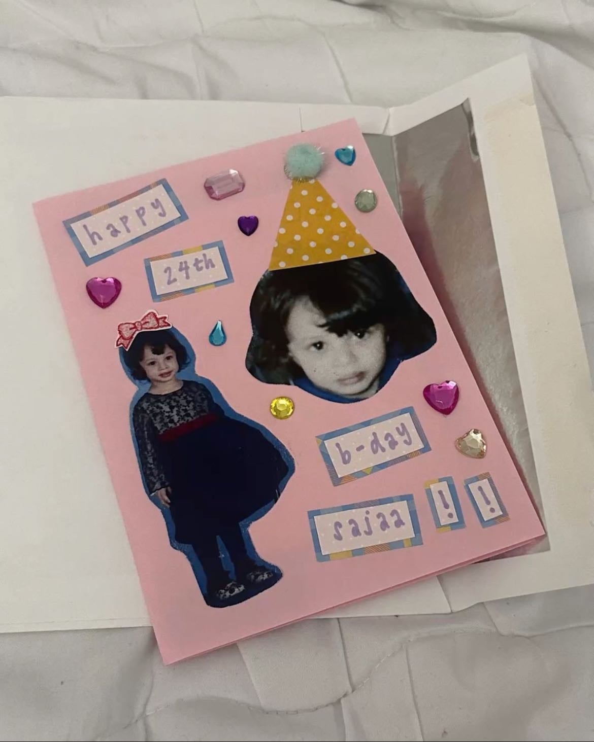 Carta con fotos de bebé