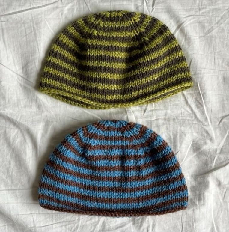 stripe beanie
