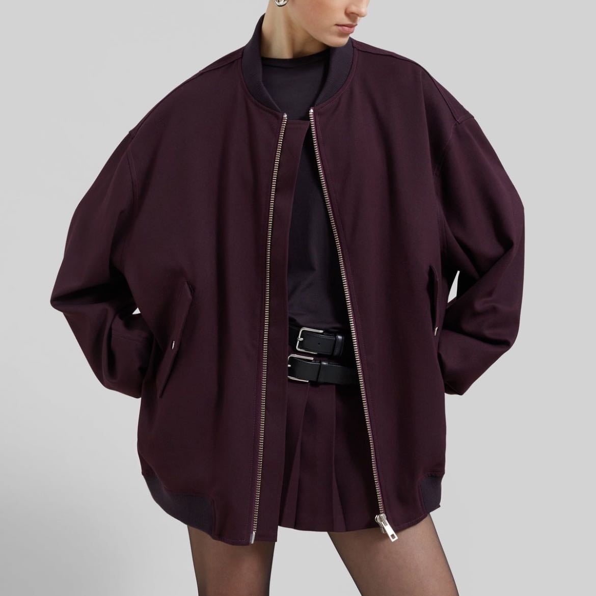 ASTRA BOMBER JACKET - BURGUNDY - $250 USD