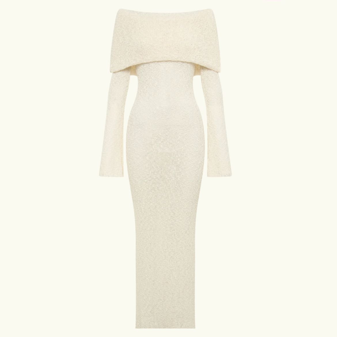 Marisol - Meshki (Off Shoulder Boucle Maxi Dress - Ivory)
