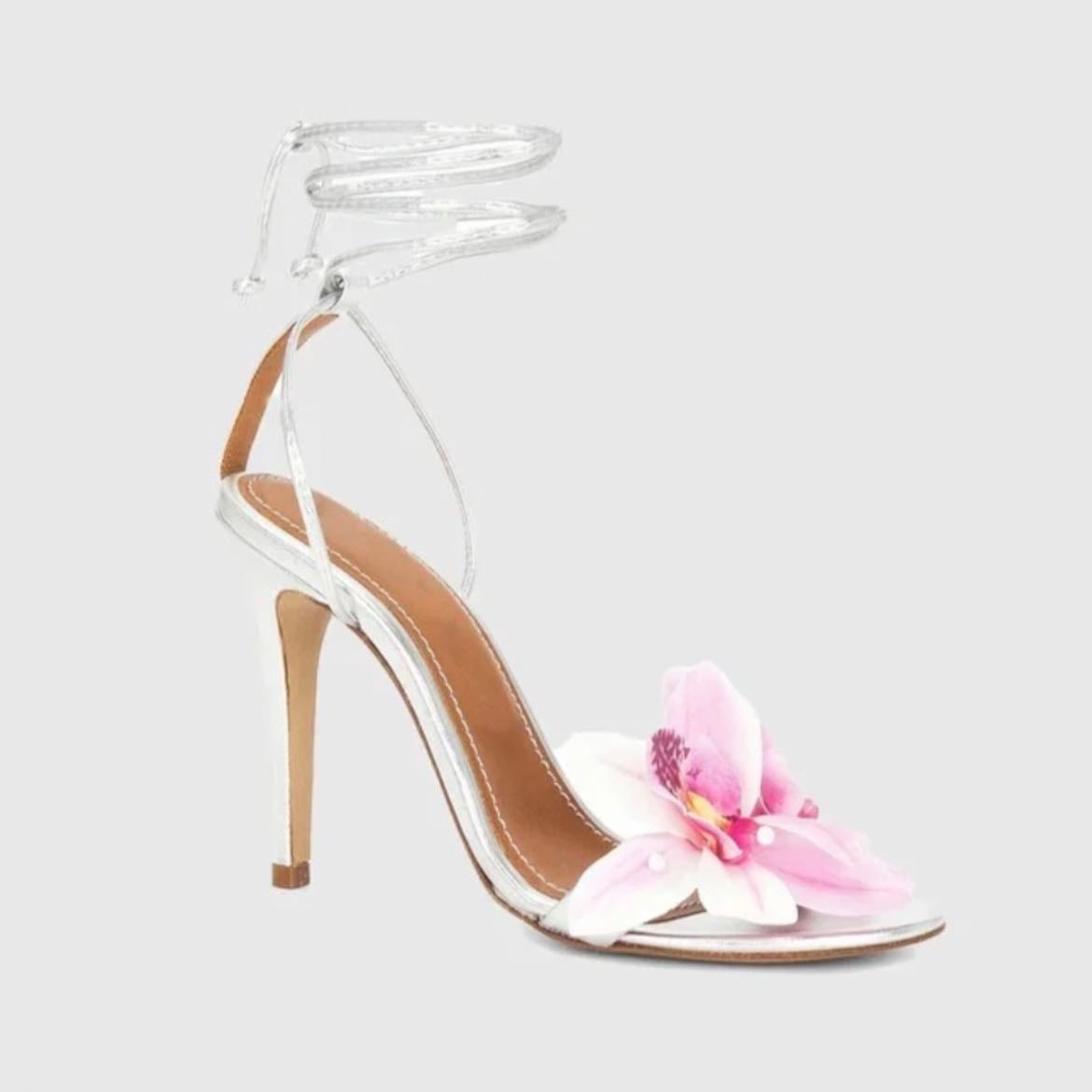 Sienna Rossi - Maurizia Flower Lace up Sandals In Pink