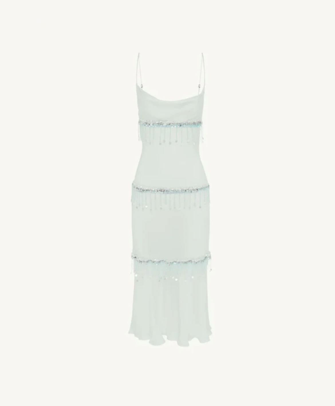 Layla Hand Beaded Dress - Ice Blue Dress by Asta Resort