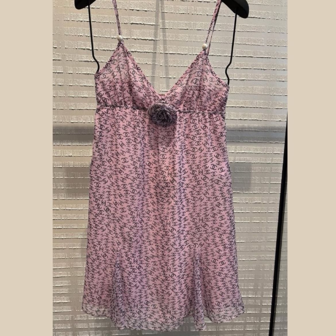 Printed silk muslin Light pink and purple - Chanel