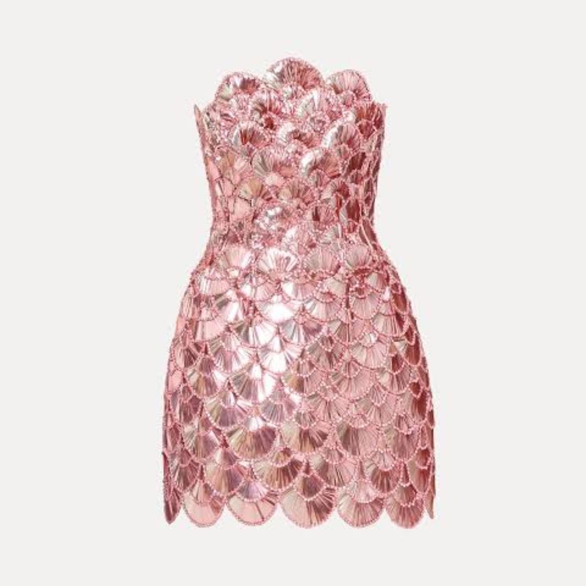 Sequin Scallop Embroidered Dress - Oscar de la Renta