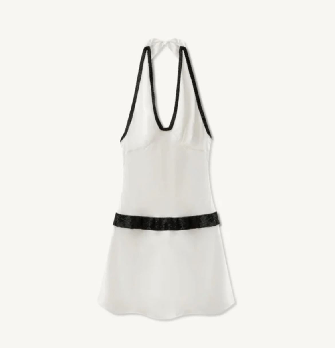 Celine Hand Beaded Mini Dress - Salt/Black Dress by Asta Resort