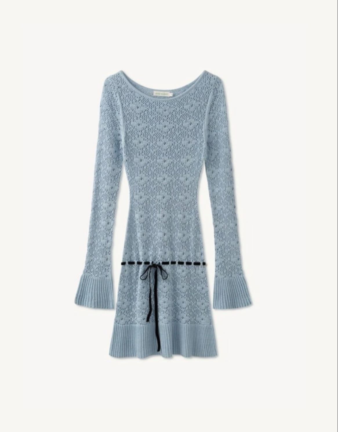 Vivienne Long Sleeve Mini Dress - Light Blue Dress by Asta Resort