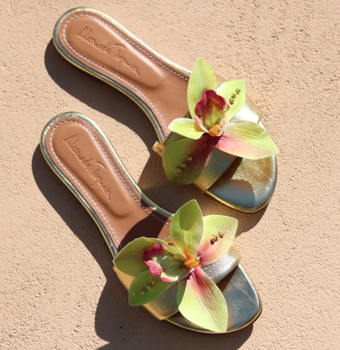 Alameda Turquesa - Martha sandals in gold