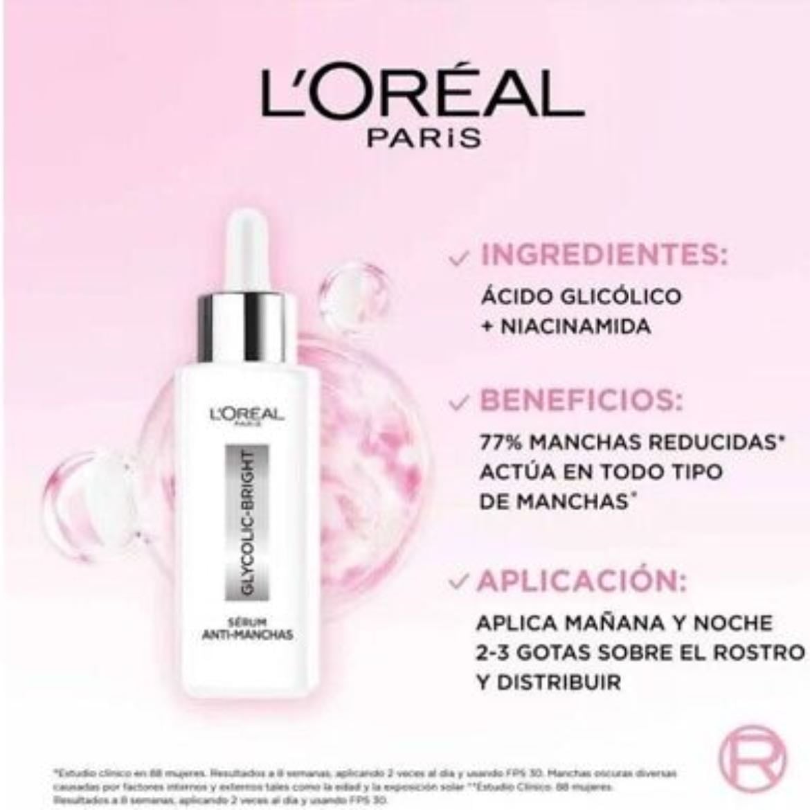 Sérum Anti-manchas Glycolic Bright De L'oréal Paris - Para todo tipo de piel