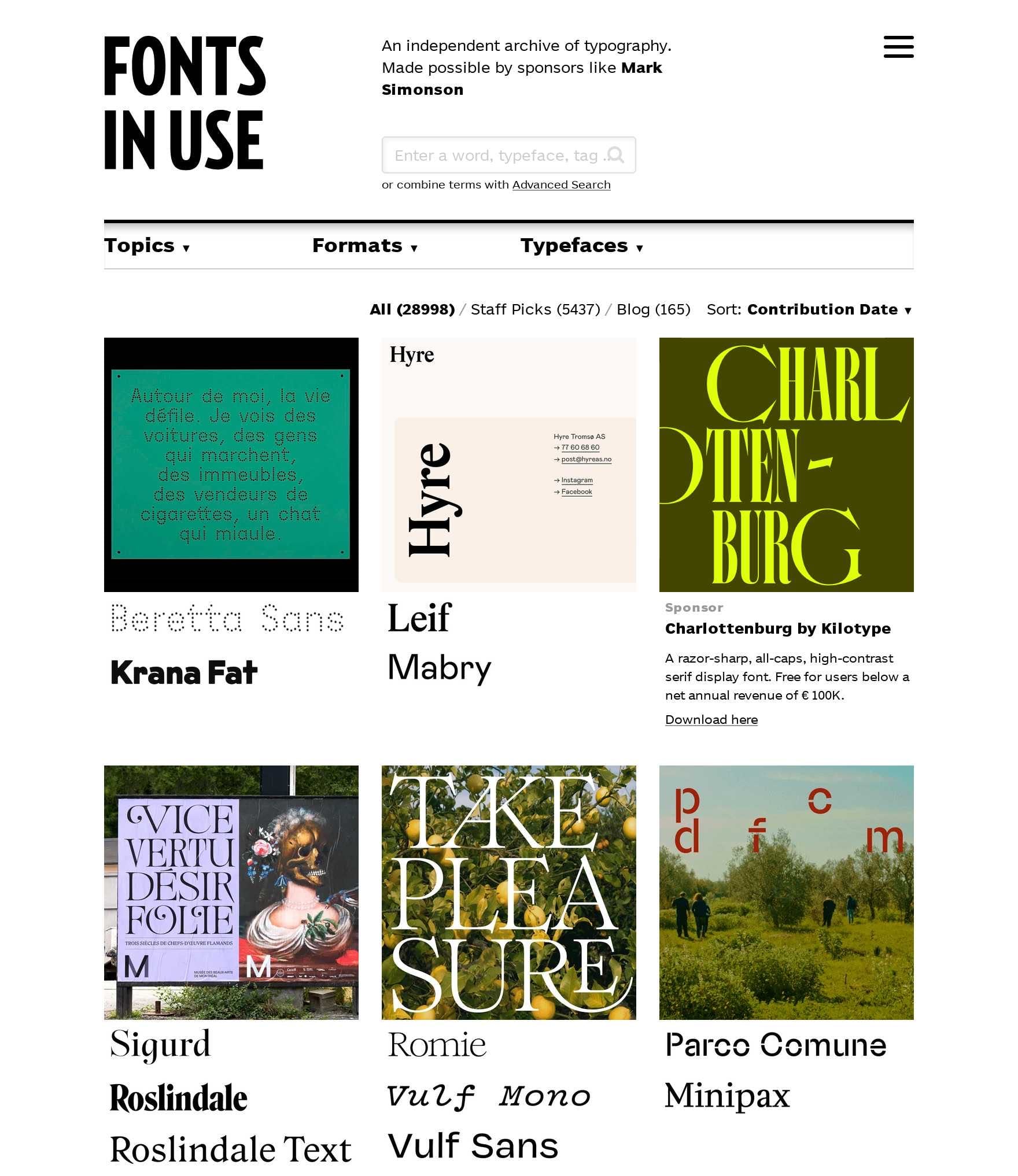 Fonts In Use - pinterest para tipografías