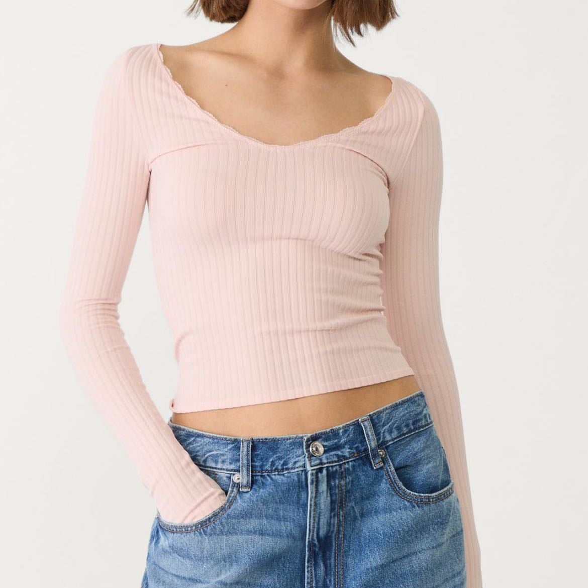 TOP À COL EN V SANS COUTURES