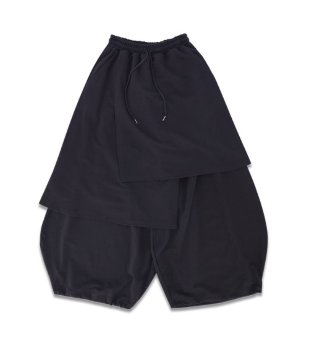 SWEAT SKIRT PANTS – BLACK