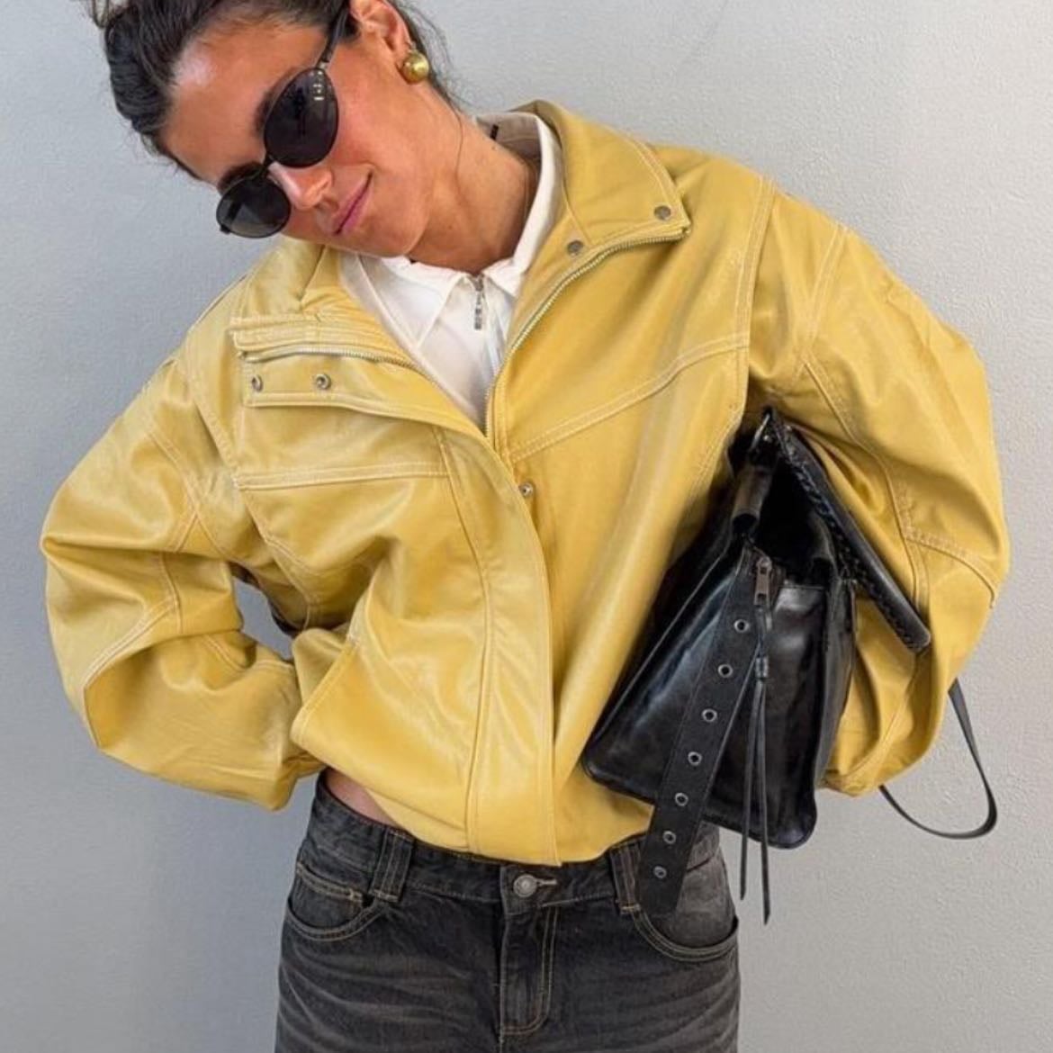 Blouson similicuir oversize