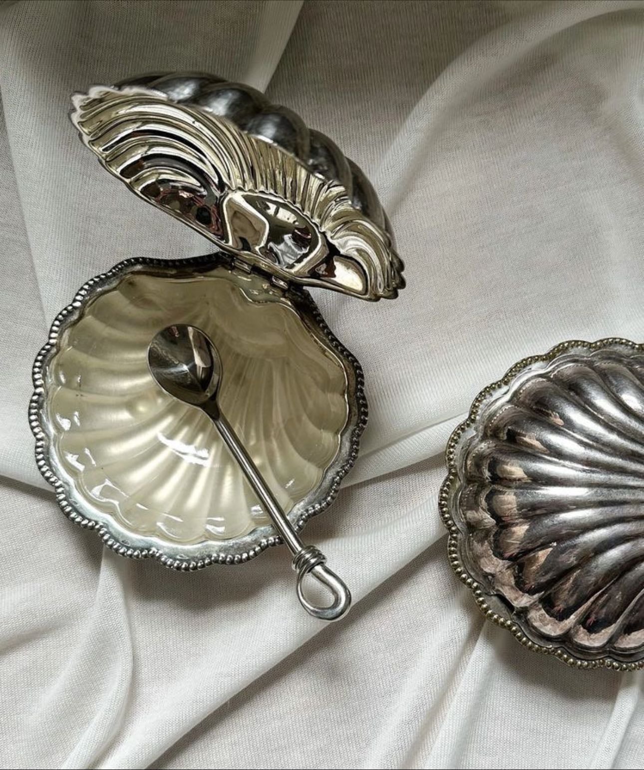 Silver Shell Butter Dish