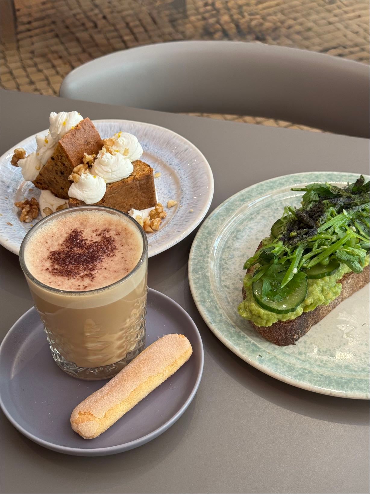 The Folks @ São Bento / Baixa / Alfama - Ordered the avocado toast + carrot cake + tiramisu latte