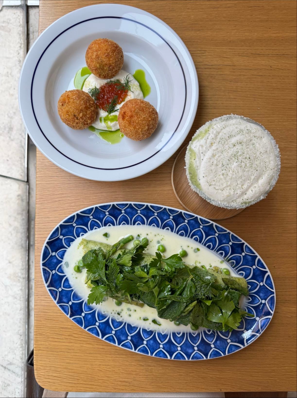 Alba Bistro @ Rato - Ordered the green omelet + potato croquetes + coconut matcha