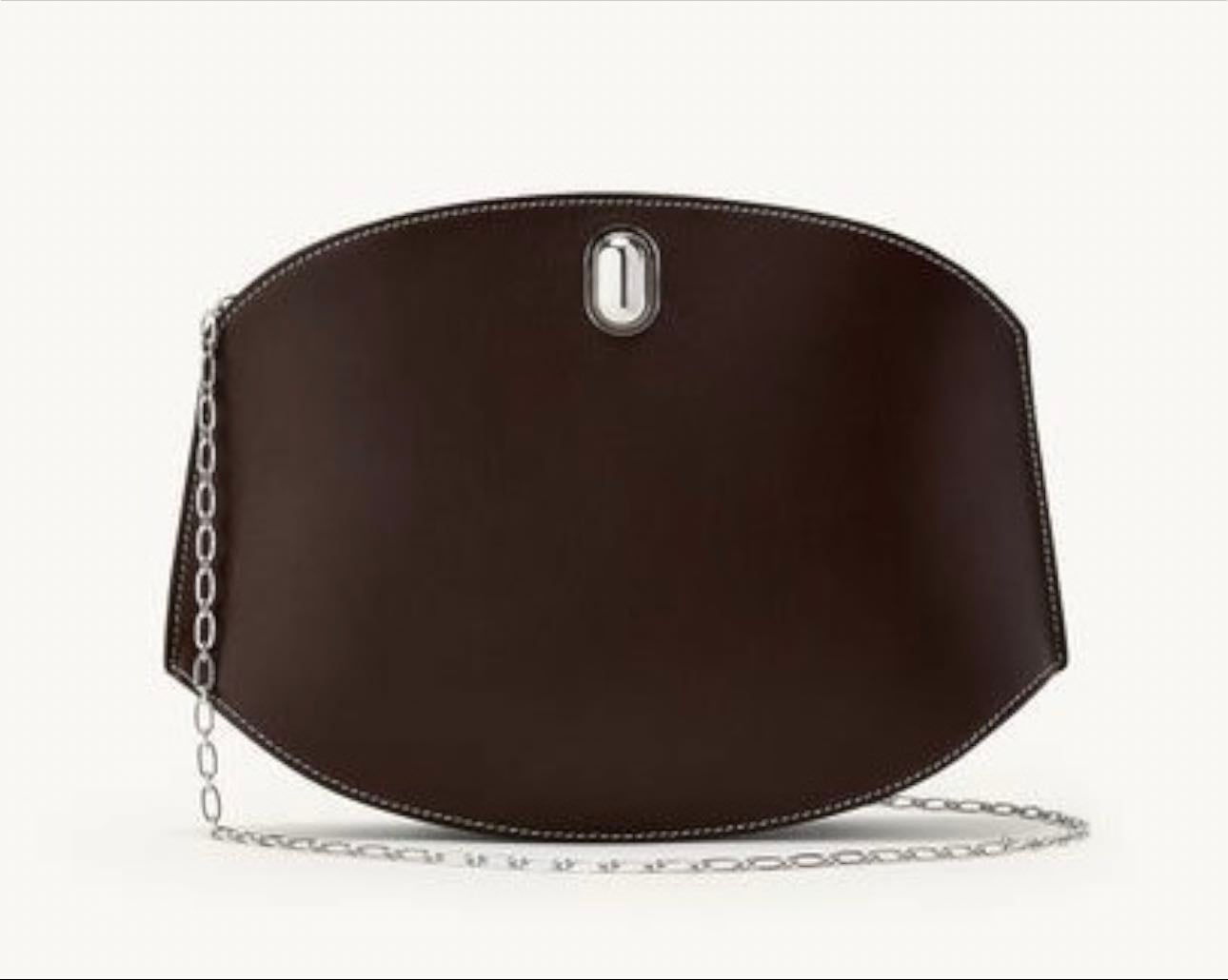 SAVETTE Tondo Chain Crossbody - in Coffee Leather