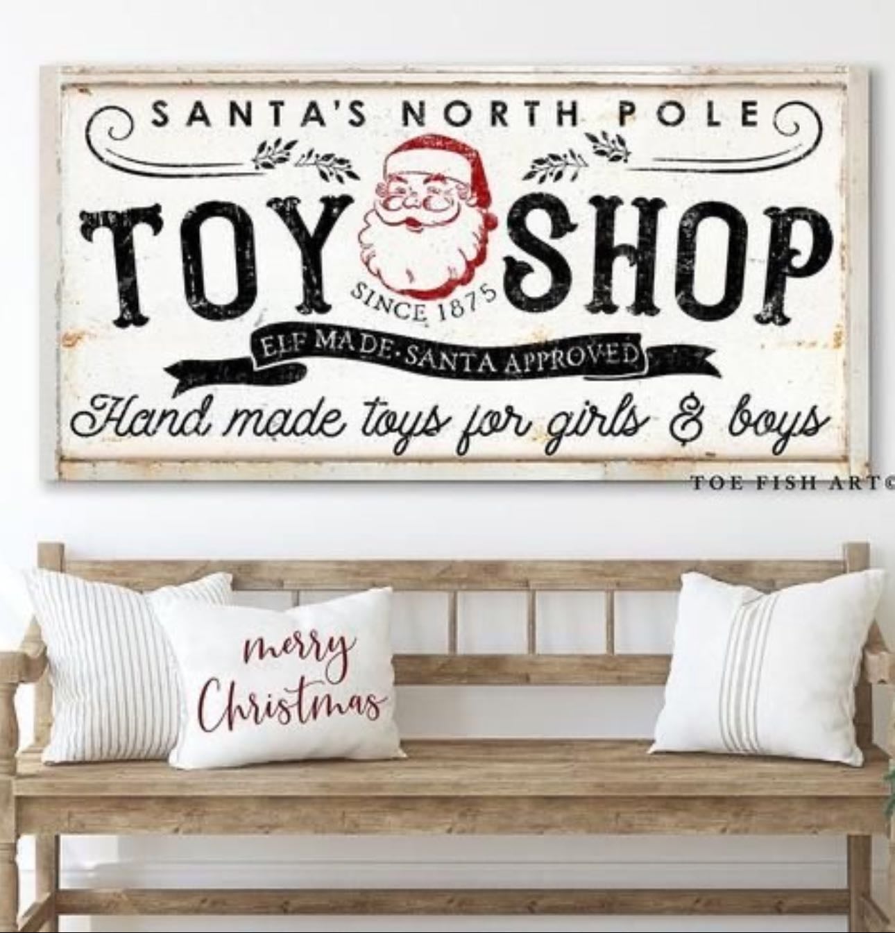 Santa Claus Toy Shop Wall Sign