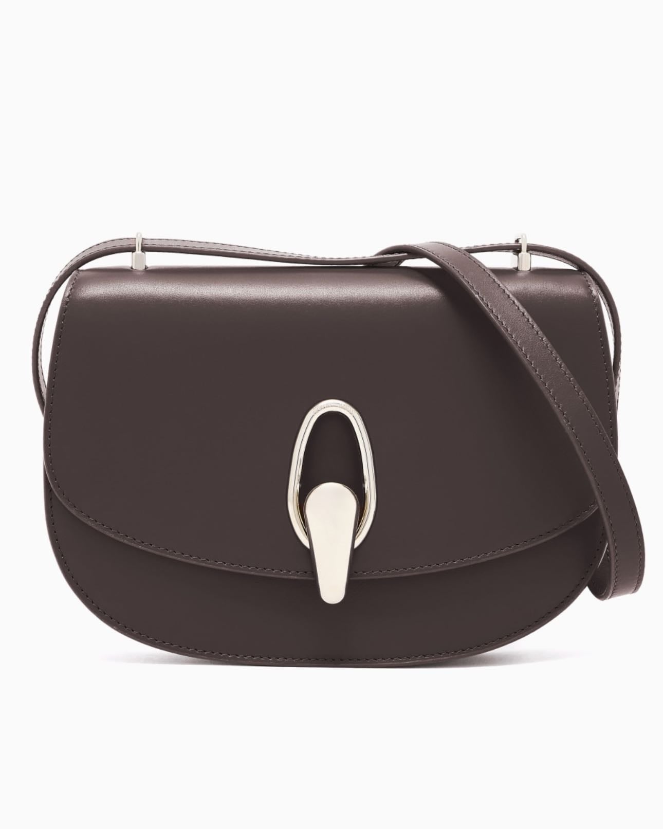 Giorgio Armani Leather Shoulder Bag - in Brown
