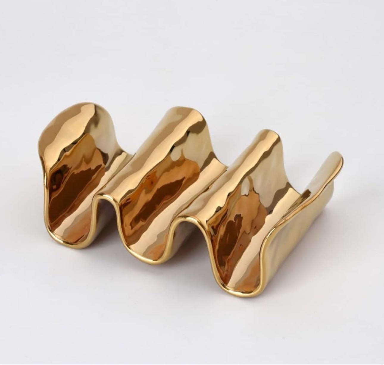 Gold Porcelain Taco Holder