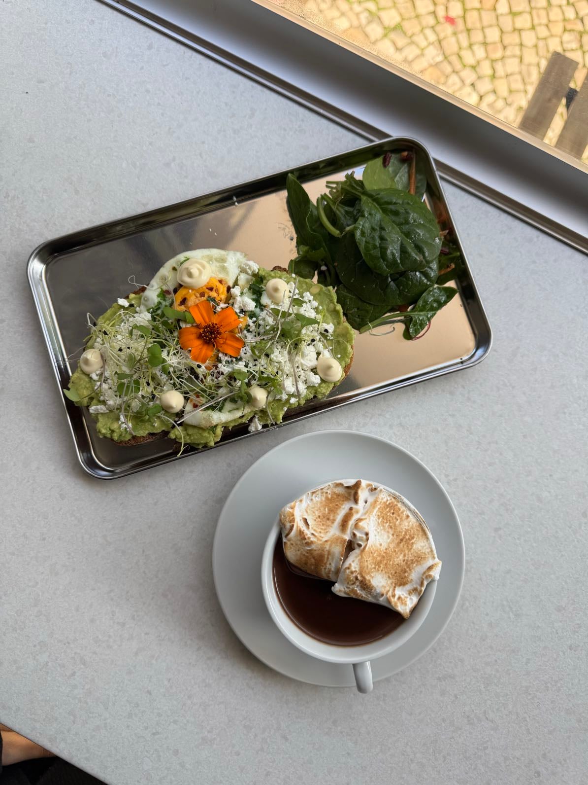 Jade and Co @ Pena - Ordered the caprese toast + hot chocolate