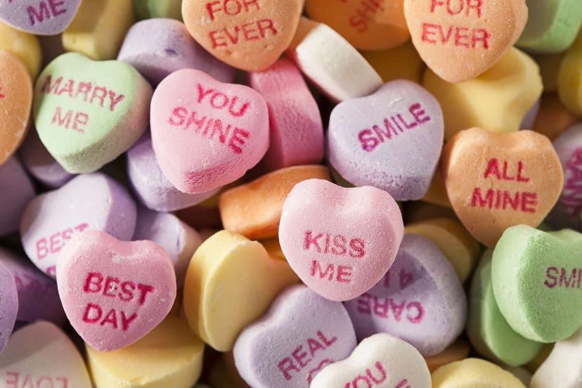 Heart shaped candies