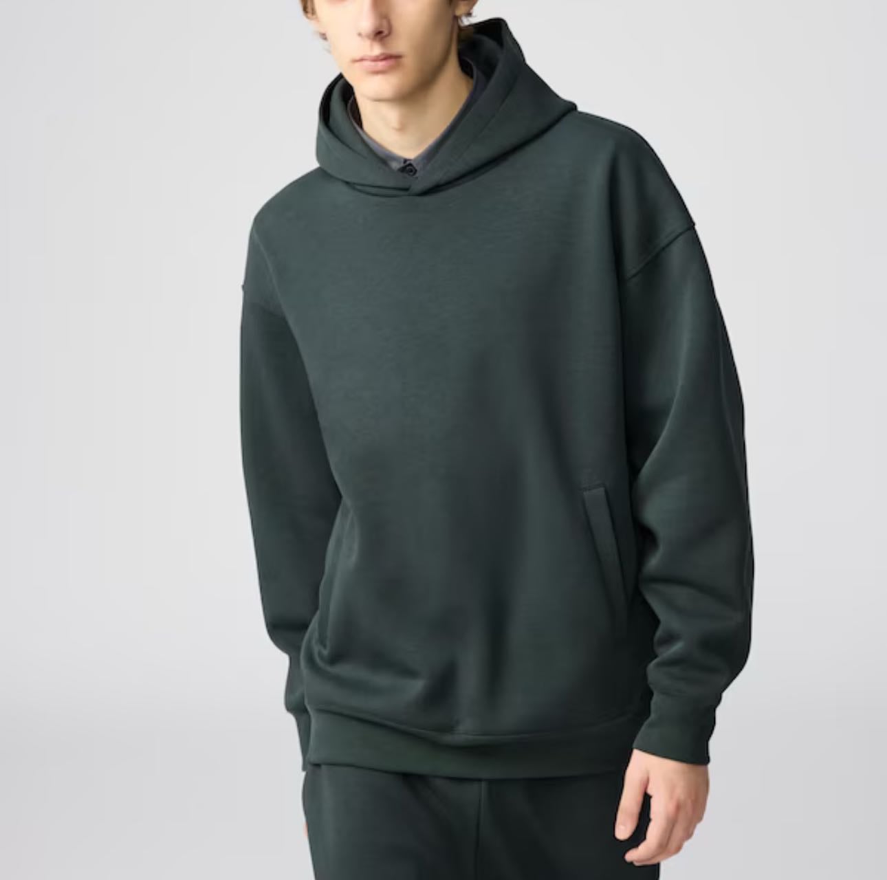 SWEAT OVERSIZED PULLOVER HOODIE - 58 DARK GREEN - Uniqlo