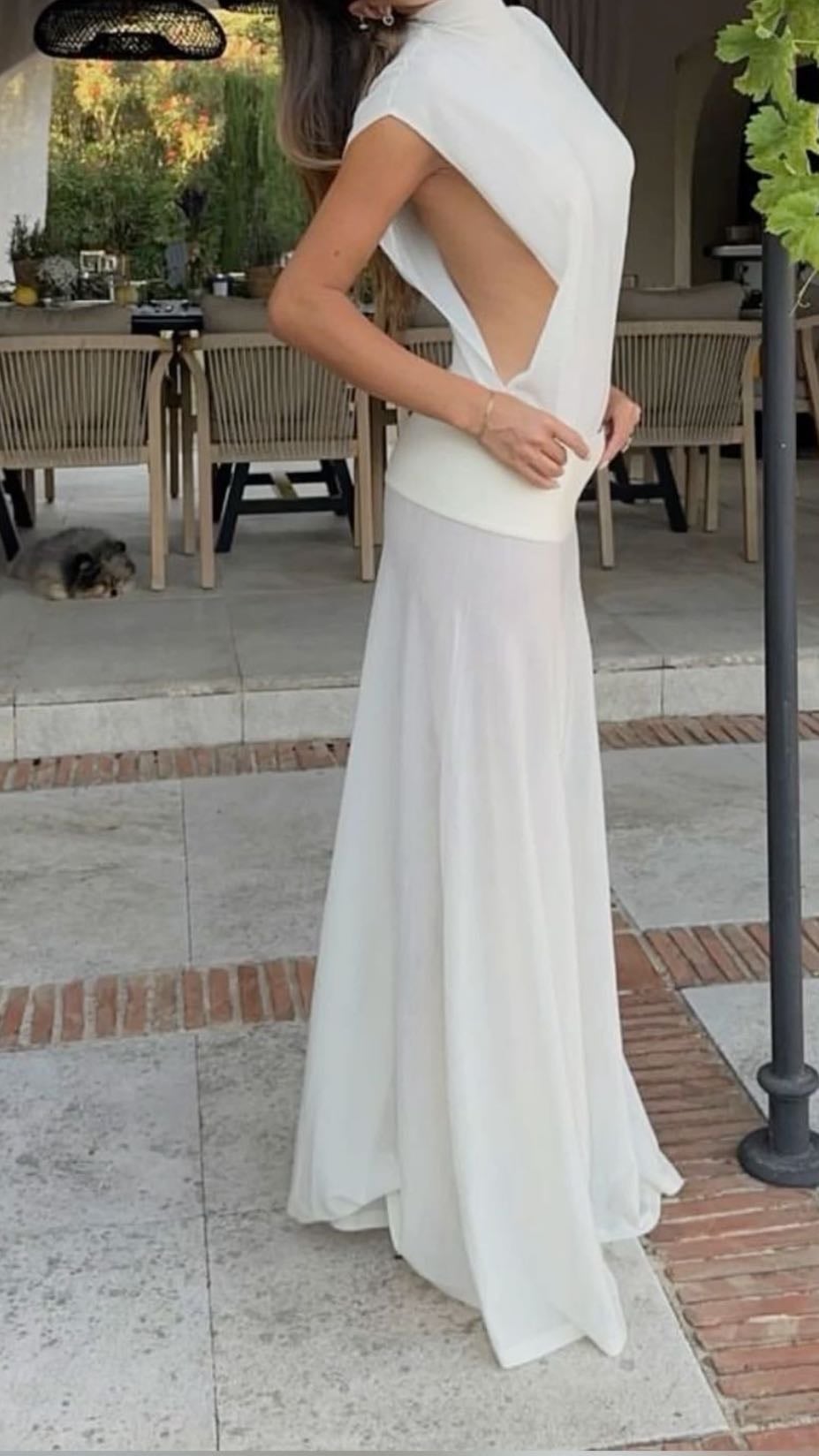 Falda blanca larga