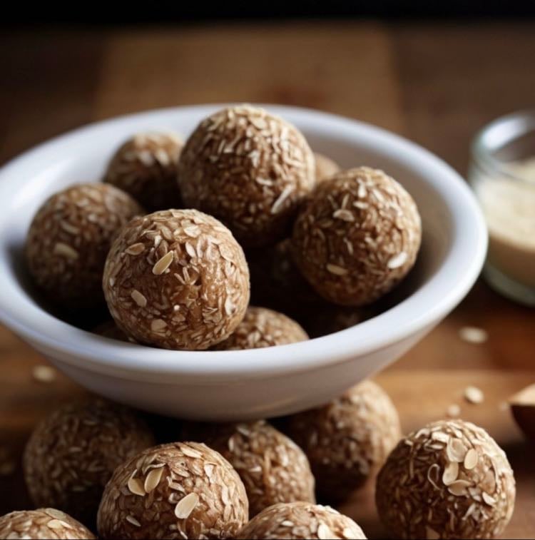 Bolitas energéticas de avena, dátiles y cacao