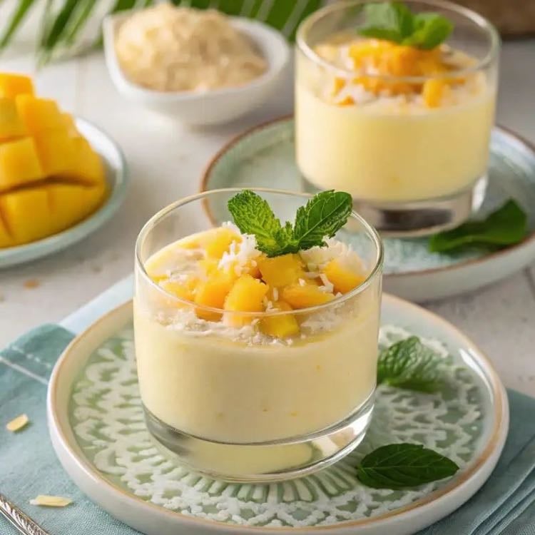 Copas de mango y coco